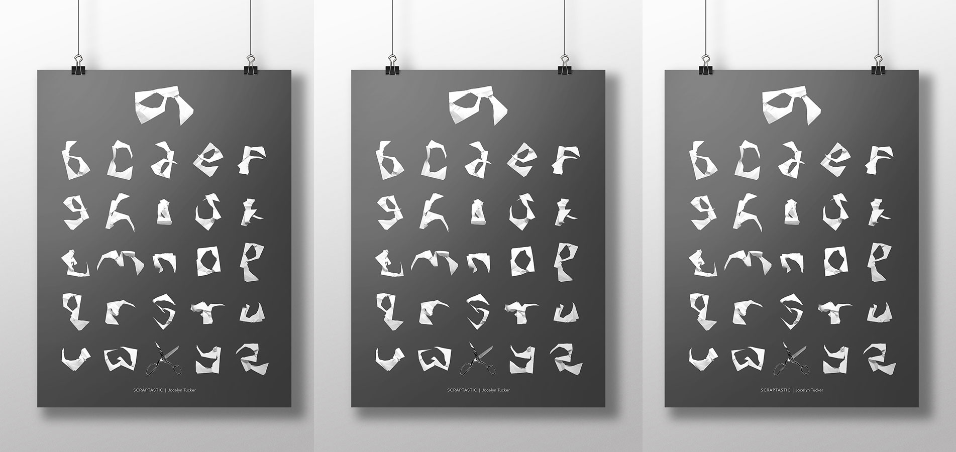 "Scraptastic" found alphabet poster mockup