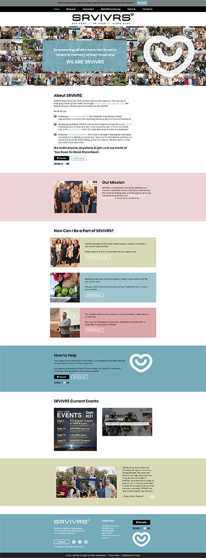 Home page from the SRVIVRS website